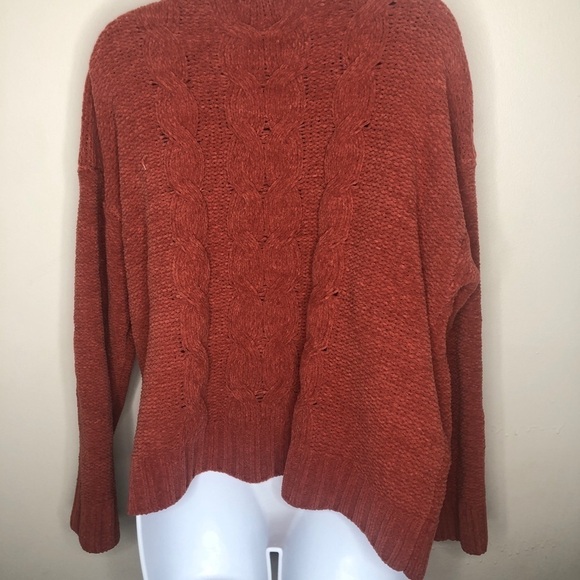 American Eagle Chunky Chenille Cable Knit Cozy Crew Sweater Size L - Picture 3 of 4